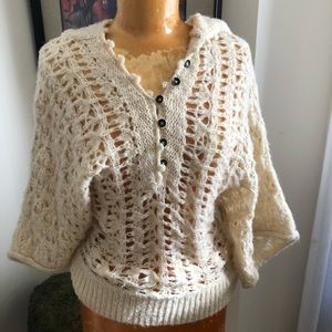 Free People Cream Hoodie Sweater S/P